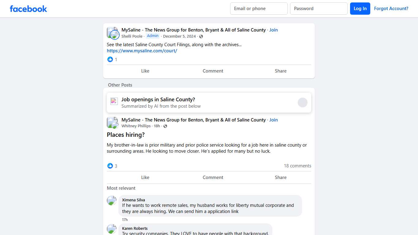 MySaline - The News Group for Benton, Bryant & All of Saline County See the latest Saline County Court Filings, along with the archives.. Facebook
